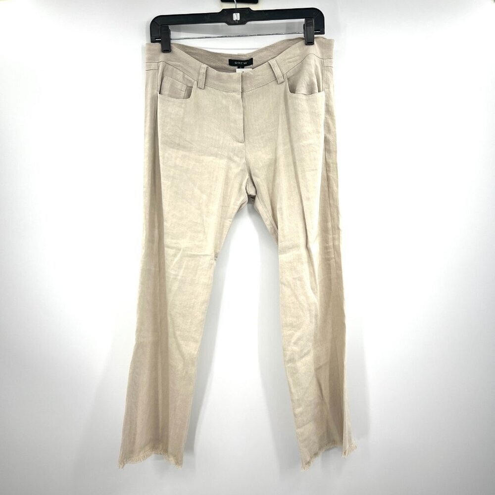 NWT Drew Jen Cropped Linen Blend Pants in Sand Women's 8